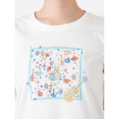 プリントクルーネックTシャツ （ピンク系）｜詳細画像