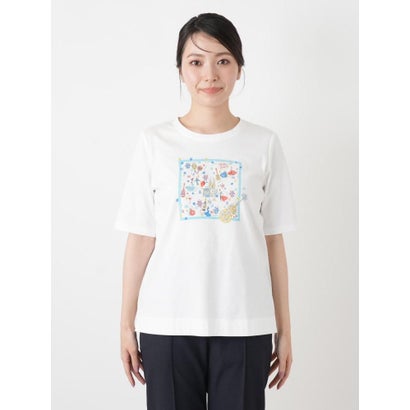 プリントクルーネックTシャツ （ピンク系）｜詳細画像