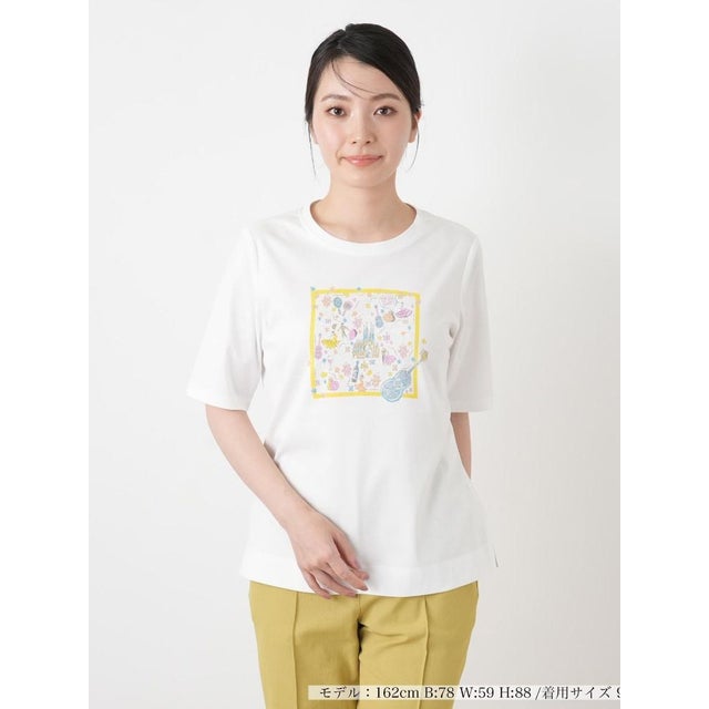 プリントクルーネックTシャツ （ピンク系）