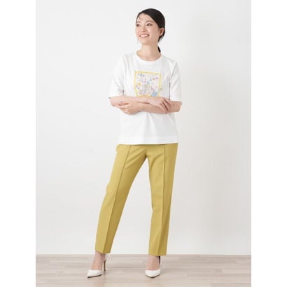 レリアン Leilian プリントクルーネックTシャツ （レッド系）｜詳細画像