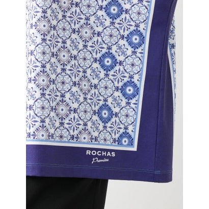 レリアン Leilian 幾何学柄切替Tシャツ【ROCHAS Premiere】 （ロイヤルブルー）｜詳細画像
