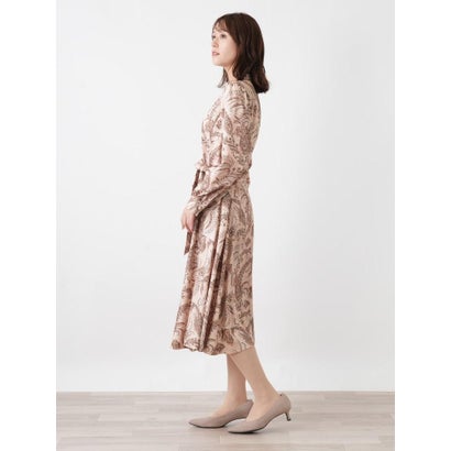 ペイズリー柄スタンドカラーワンピース【ROCHAS Premiere】【ERICA】 （ピンク）｜詳細画像
