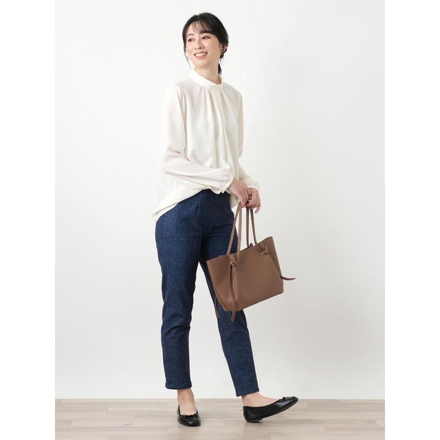 【あったか素材】リバーシブルスリムパンツ （ネイビー系）