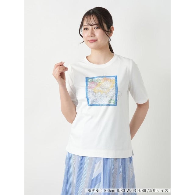 刺繍プリントTシャツ （アイボリー）