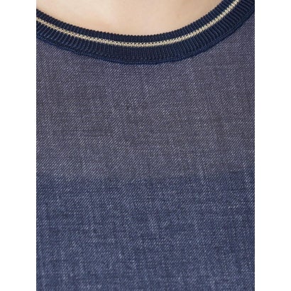 レリアン Leilian リブ切替Tシャツ （ネイビー系）｜詳細画像