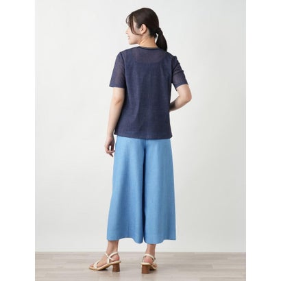 レリアン Leilian リブ切替Tシャツ （ネイビー系）｜詳細画像