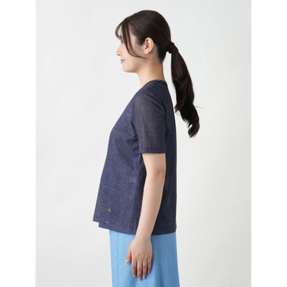 レリアン Leilian リブ切替Tシャツ （ネイビー系）｜詳細画像
