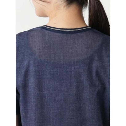 レリアン Leilian リブ切替Tシャツ （ネイビー系）｜詳細画像