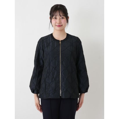 ジャカードノーカラージャケット【ROCHAS Premiere】 （ネイビー）｜詳細画像