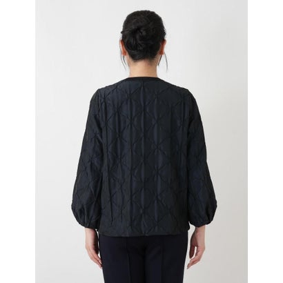 ジャカードノーカラージャケット【ROCHAS Premiere】 （ネイビー）｜詳細画像