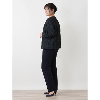 ジャカードノーカラージャケット【ROCHAS Premiere】 （ネイビー）｜詳細画像
