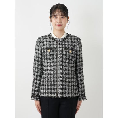 ブレードトリムノーカラージャケット【ROCHAS Premiere】 （チャコールグレー）｜詳細画像
