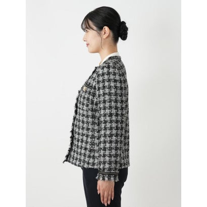 ブレードトリムノーカラージャケット【ROCHAS Premiere】 （チャコールグレー）｜詳細画像