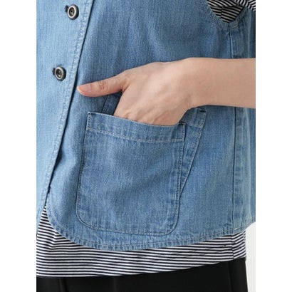 レリアン Leilian デニムベスト【L JEANS】 （コバルトブルー）｜詳細画像