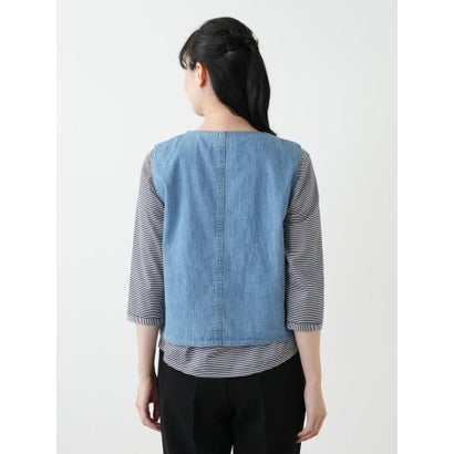 レリアン Leilian デニムベスト【L JEANS】 （コバルトブルー）｜詳細画像