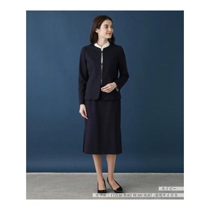 レリアン Leilian 【セットアップ対応商品】ノーカラージャケット （ネイビー）｜詳細画像