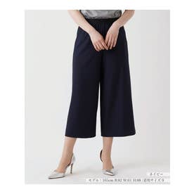 ストレッチクロップドワイドパンツ （ネイビー）