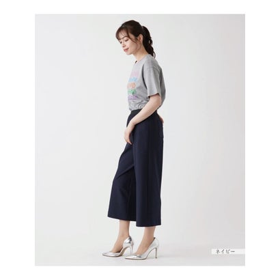 ストレッチクロップドワイドパンツ （エクリュベージュ）｜詳細画像