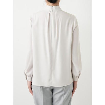 洗えるストレッチブラウス （ライトグレー）｜詳細画像