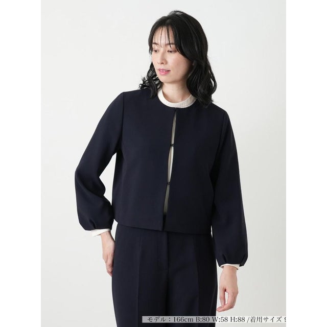 ノーカラージャケット （ネイビー）