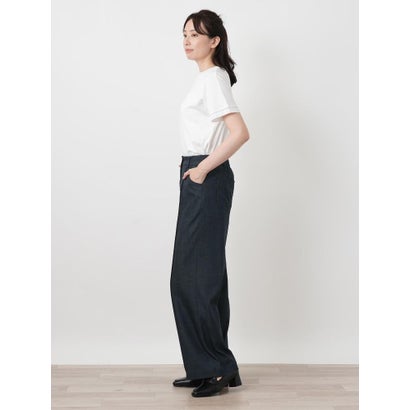 センターシームデニムパンツ【Leilian WHITE LABEL】 （ネイビー）｜詳細画像