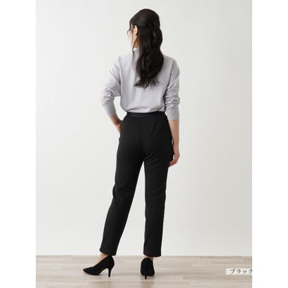 【あったか素材】ウエストゴムスリムパンツ （チャコールグレー）｜詳細画像