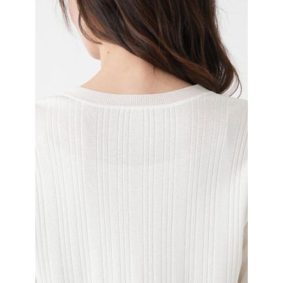 ラメVネック七分袖ニット【Leilian WHITE LABEL】 （アイボリー）｜詳細画像