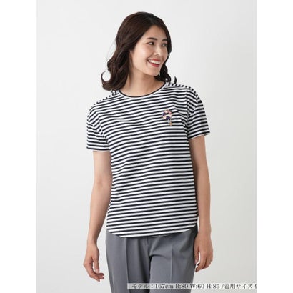 レリアン Leilian ボーダーカットソー （ネイビー）｜詳細画像