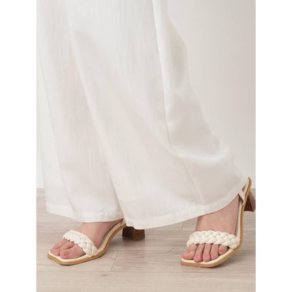 レリアン Leilian ツイルワイドパンツ （アイボリー）｜詳細画像