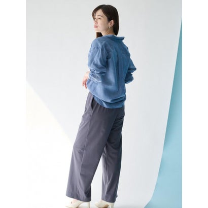 ウォッシャブル麻混シャツ （ブルー系）｜詳細画像