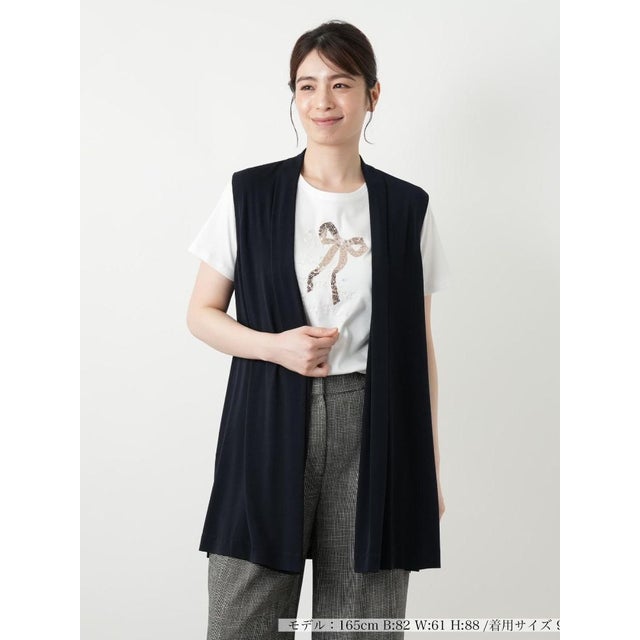 ロングベスト【ROCHAS Premiere】 （ネイビー）