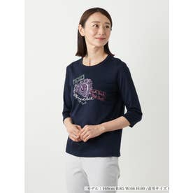 刺繍プリントカットソー （ネイビー）