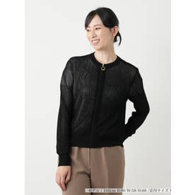 メッシュ編みニットブルゾン （ブラック）