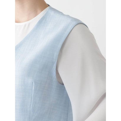レリアン Leilian Vネックベスト【ROCHAS Premiere】 （サックスブルー）｜詳細画像
