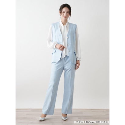 レリアン Leilian Vネックベスト【ROCHAS Premiere】 （サックスブルー）｜詳細画像