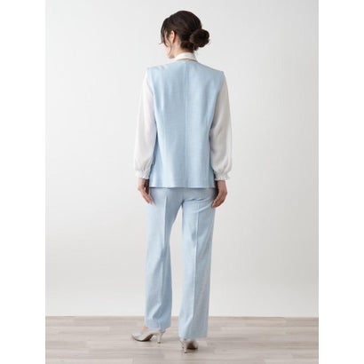 レリアン Leilian Vネックベスト【ROCHAS Premiere】 （サックスブルー）｜詳細画像