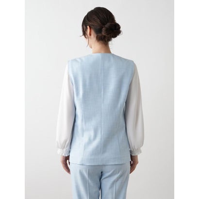 レリアン Leilian Vネックベスト【ROCHAS Premiere】 （サックスブルー）｜詳細画像