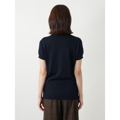 半袖ニットカーディガン （ネイビー）｜詳細画像