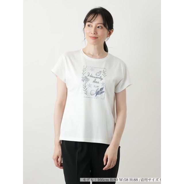 刺繍フレンチスリーブカットソー【WHITE LABEL】 （アイボリー）