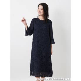 レース切替シフォンワンピース【セレモニー】【WHITE LABEL】 （ネイビー）