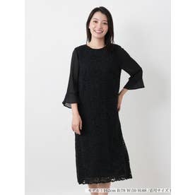 レース切替シフォンワンピース【セレモニー】【WHITE LABEL】 （ブラック）
