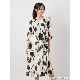 花柄プリントフレアワンピース【ROCHAS Premiere】 （アイボリー系）
