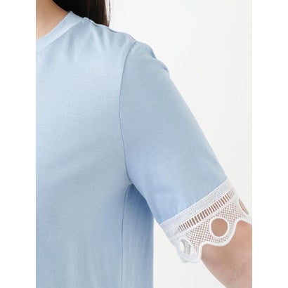 カットワークレースTシャツ-BLUBIANCO （スカイブルー）｜詳細画像