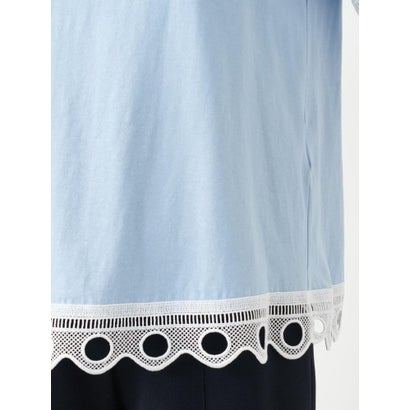 カットワークレースTシャツ-BLUBIANCO （スカイブルー）｜詳細画像