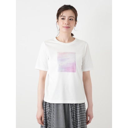 【接触冷感】プリントクルーネックTシャツ （アイボリー）｜詳細画像