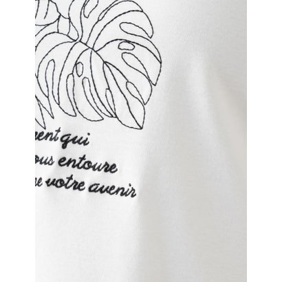 ボタニカル柄クルーネックTシャツ （ライトグレー）｜詳細画像