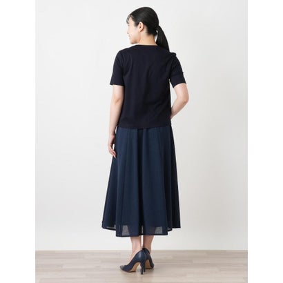 ボタニカル柄クルーネックTシャツ （ライトグレー）｜詳細画像
