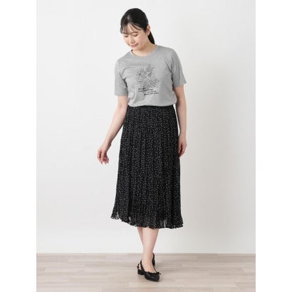ボタニカル柄クルーネックTシャツ （ネイビー）｜詳細画像