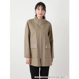 麻スタンドカラージップコート【ROCHAS Premiere】 （キャメル系）