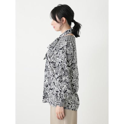 ペイズリーボウタイブラウス【ROCHAS Premiere】 （サックスブルー）｜詳細画像